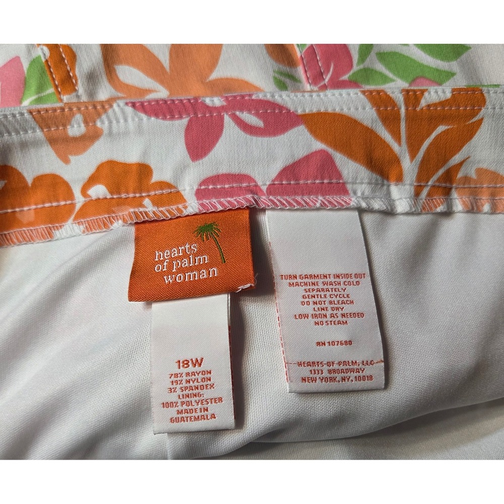 Hearts of Palm Size‎ 18W Woman Floral Skort White Pink Orange Yellow Skirt Short - Picture 6 of 6